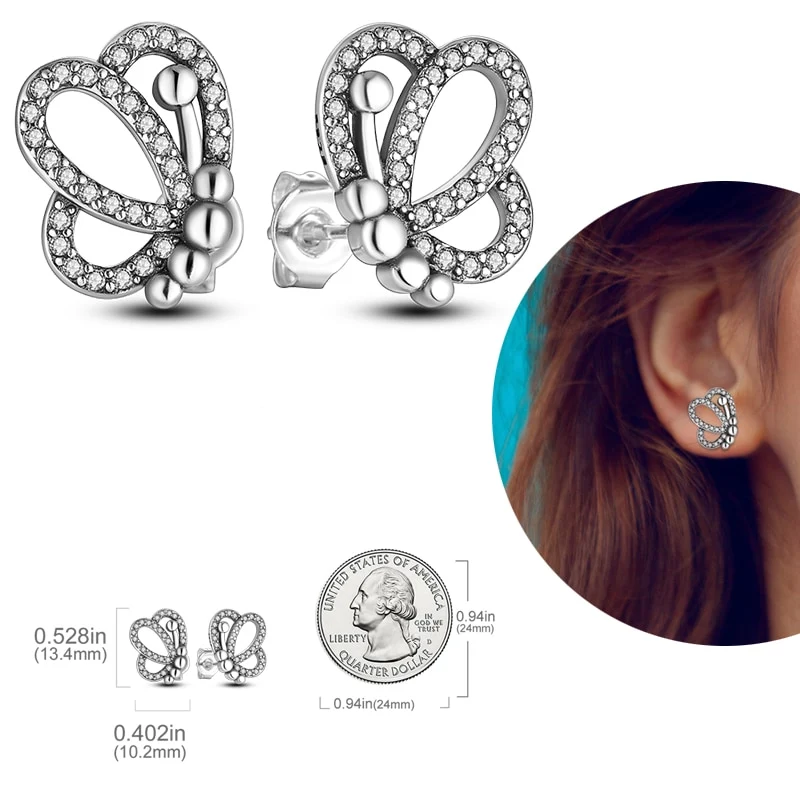 1 Paar Creolen aus 925 Sterling Silber Ohrringe Zirkonia Ohrstecker NEU