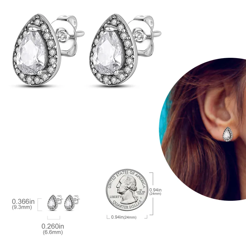 1 Paar Creolen aus 925 Sterling Silber Ohrringe Zirkonia Ohrstecker NEU