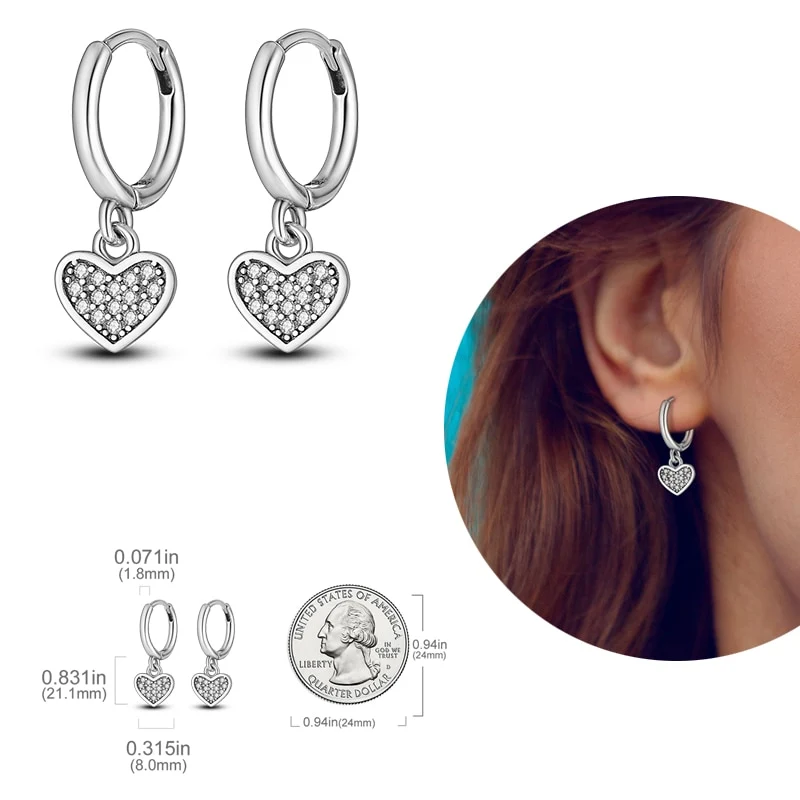 1 Paar Creolen aus 925 Sterling Silber Ohrringe Zirkonia Ohrstecker NEU