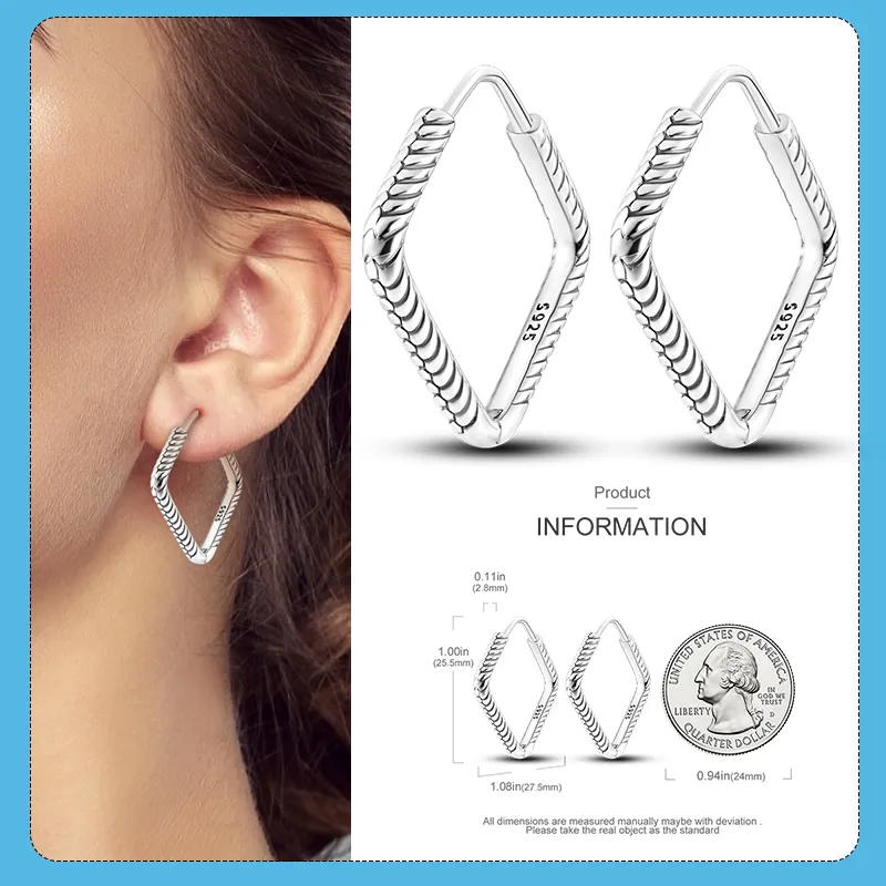 1 Paar Creolen aus 925 Sterling Silber Ohrringe Zirkonia Ohrstecker NEU
