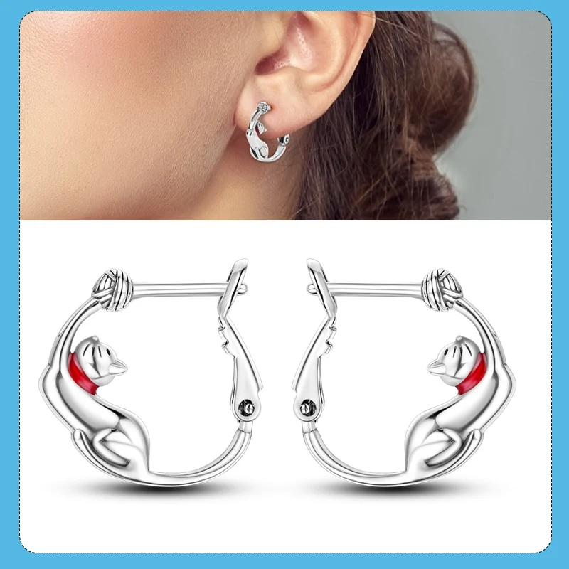 1 Paar Creolen aus 925 Sterling Silber Ohrringe Zirkonia Ohrstecker NEU