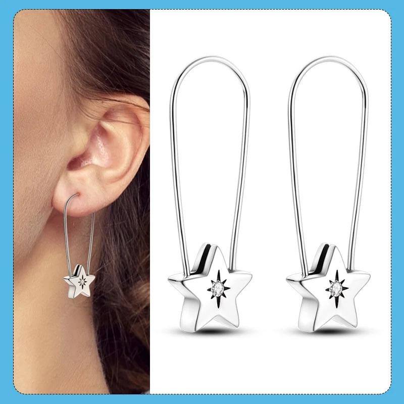 1 Paar Creolen aus 925 Sterling Silber Ohrringe Zirkonia Ohrstecker NEU