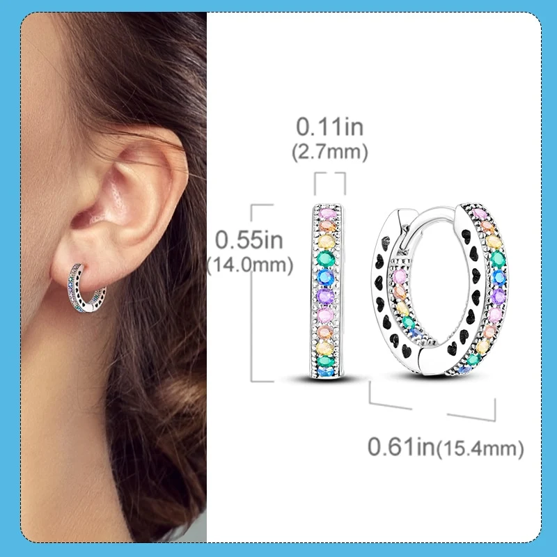 1 Paar Creolen aus 925 Sterling Silber Ohrringe Zirkonia Ohrstecker NEU