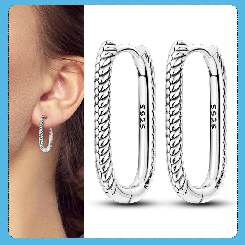 1 Paar Creolen aus 925 Sterling Silber Ohrringe Zirkonia Ohrstecker NEU