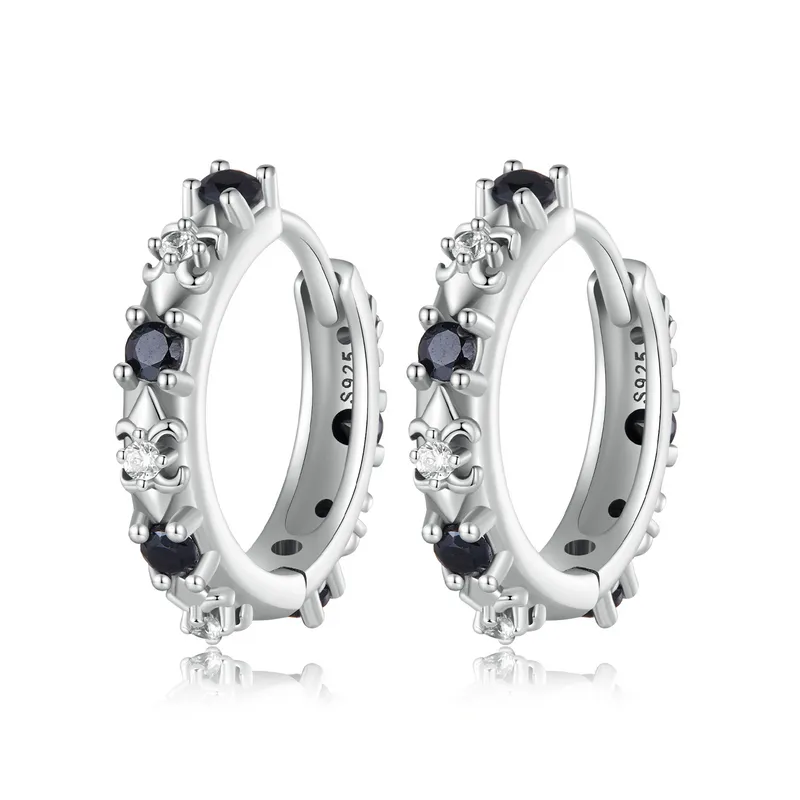 1 Paar Creolen aus 925 Sterling Silber Ohrringe Zirkonia Ohrstecker NEU