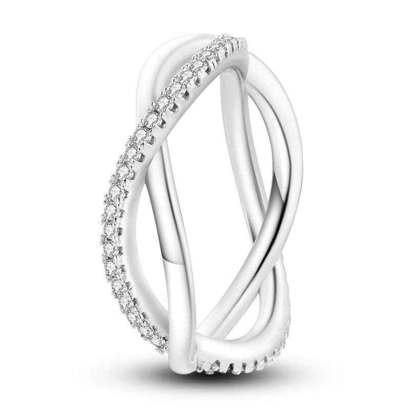 Massiv Sterling Silber 925 Ring filigran Fashion Damenring mit AAA Zirkonia