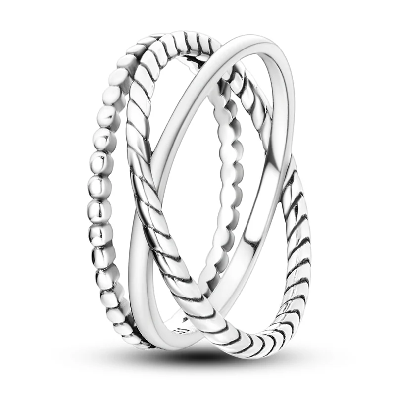 Massiv Sterling Silber 925 Ring filigran Fashion Damenring mit AAA Zirkonia