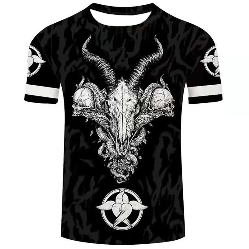 Herren Fashion Vintage 3D T-Shirt Rundhals Unisex Sommer Vikings Streetwear