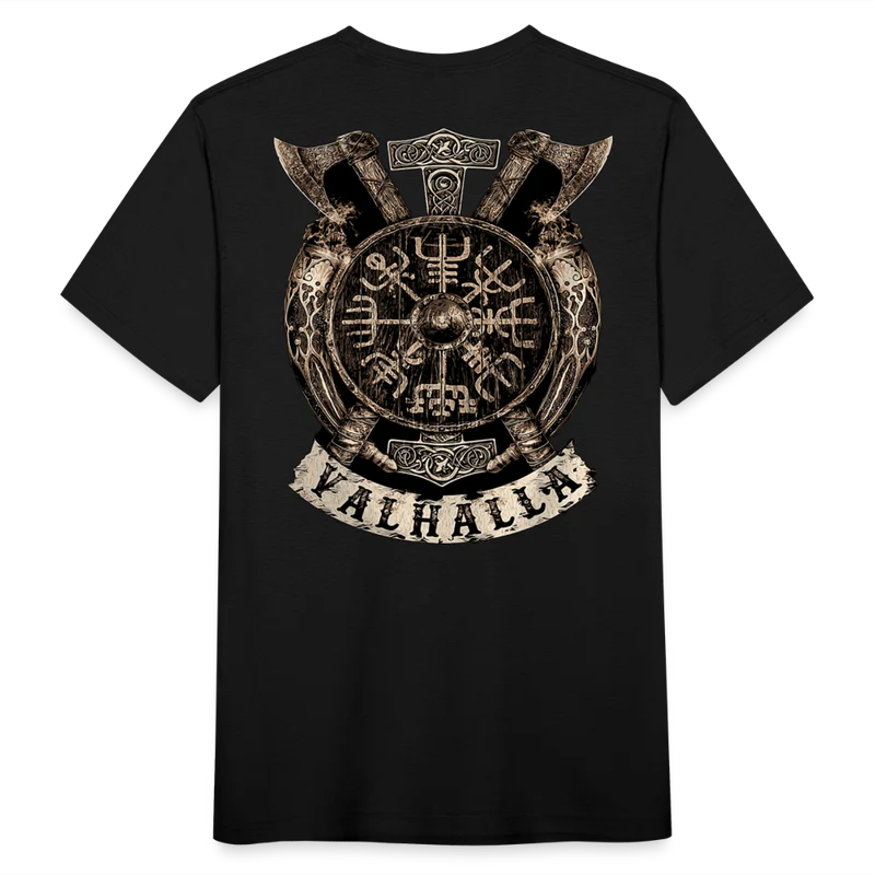 Herren Fashion Vikings Valhalla T-Shirt Rundhals Unisex 100% Baumwolle Streetwear