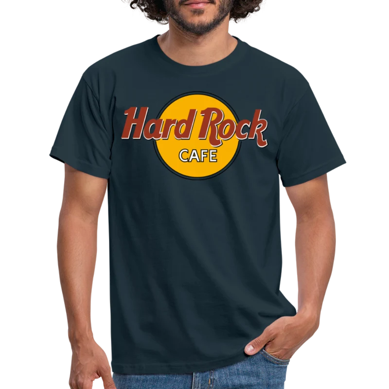 Herren Fashion Hard Rock T-Shirt Rundhals Unisex 100% Baumwolle Streetwear