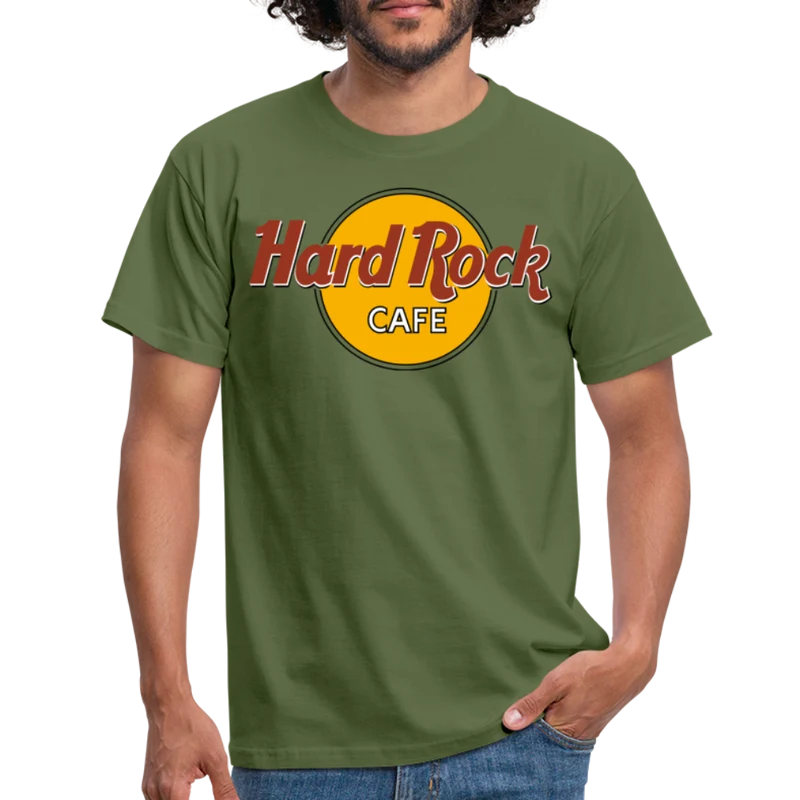 Herren Fashion Hard Rock T-Shirt Rundhals Unisex 100% Baumwolle Streetwear