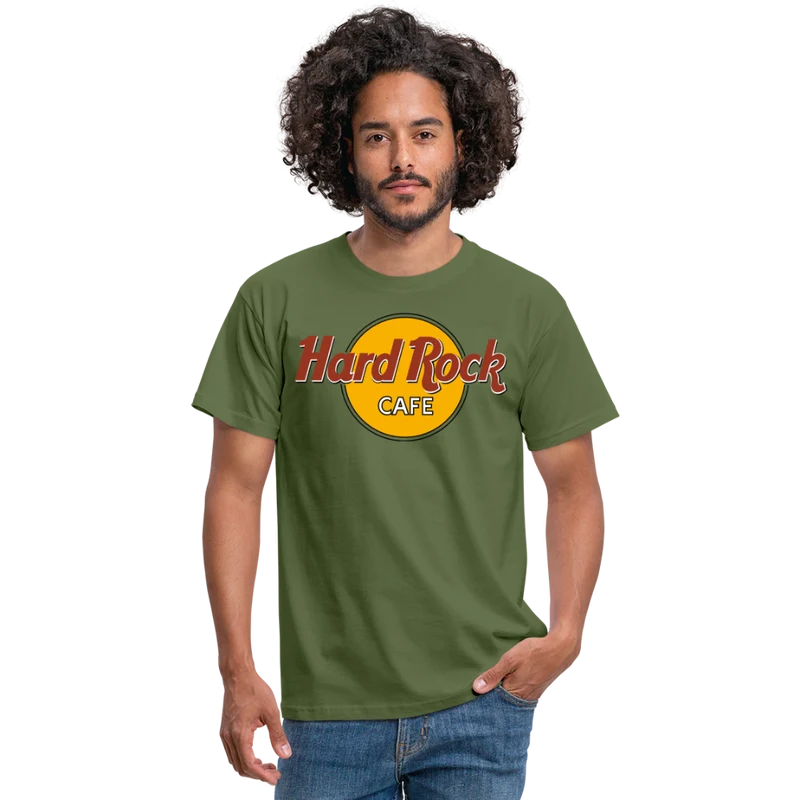 Herren Fashion Hard Rock T-Shirt Rundhals Unisex 100% Baumwolle Streetwear