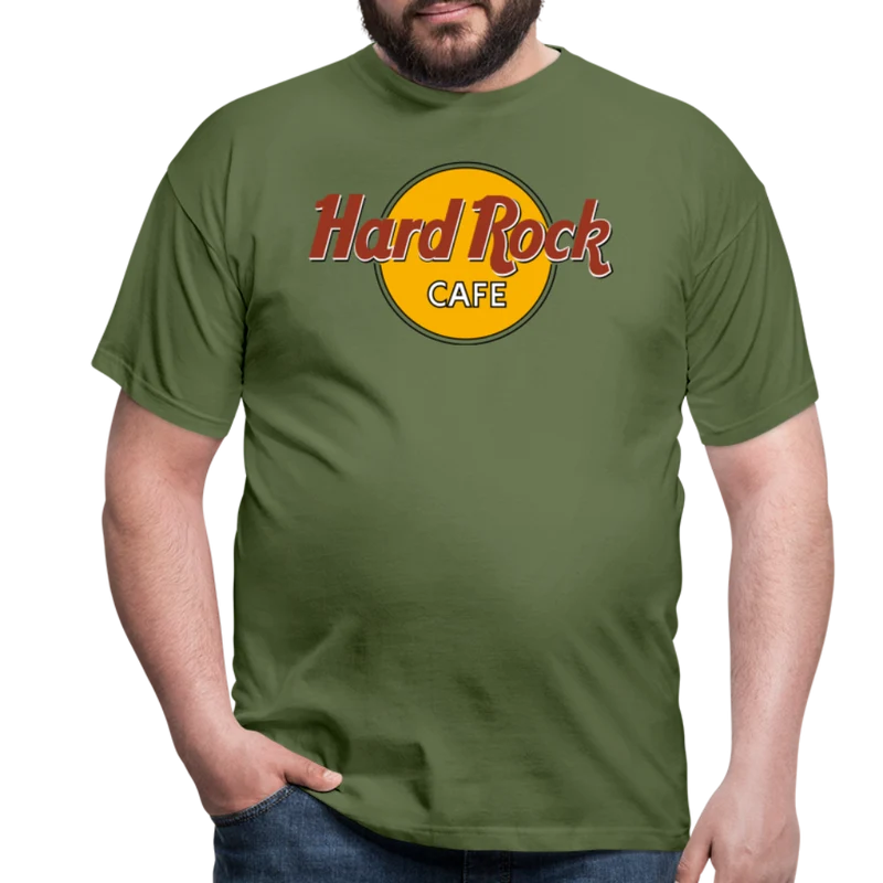 Herren Fashion Hard Rock T-Shirt Rundhals Unisex 100% Baumwolle Streetwear