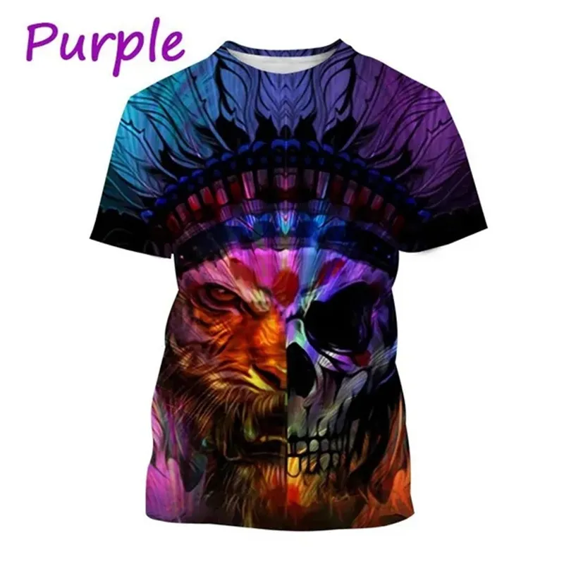 Herren Indianer 3D T-Shirt Rundhals Unisex Sommer Streetwear