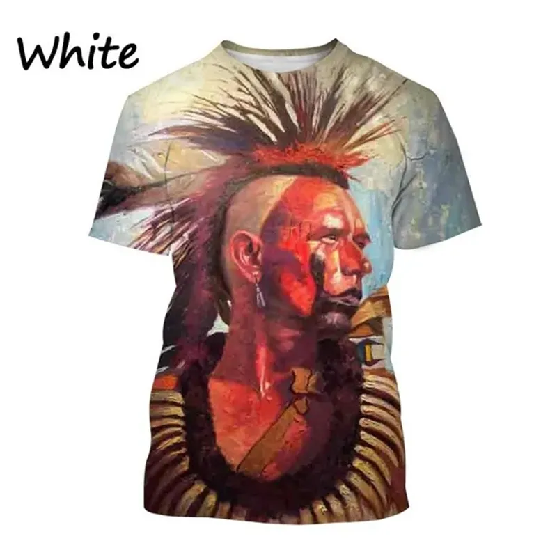 Herren Indianer 3D T-Shirt Rundhals Unisex Sommer Streetwear