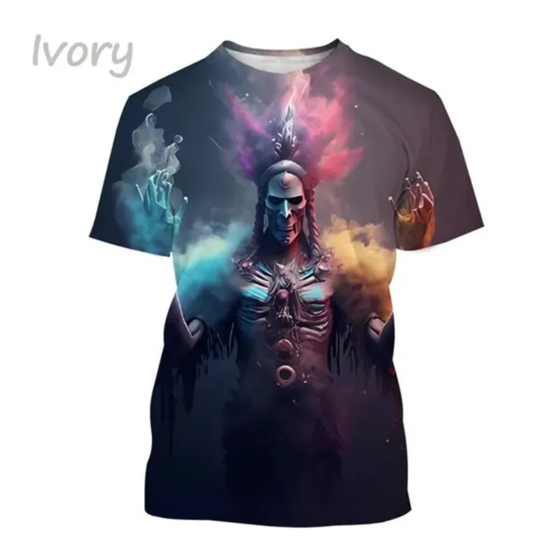 Herren Indianer 3D T-Shirt Rundhals Unisex Sommer Streetwear