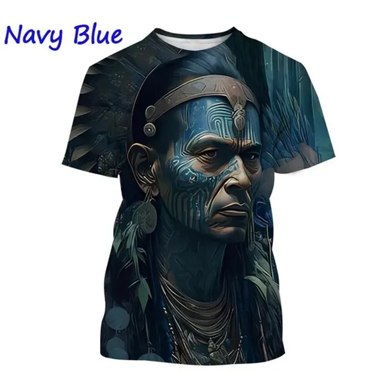 Herren Indianer 3D T-Shirt Rundhals Unisex Sommer Streetwear