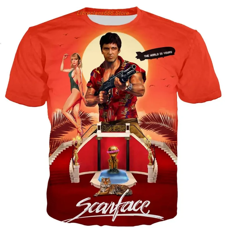 Herren Fashion Vintage 3D T-Shirt Rundhals Unisex Sommer Streetwear