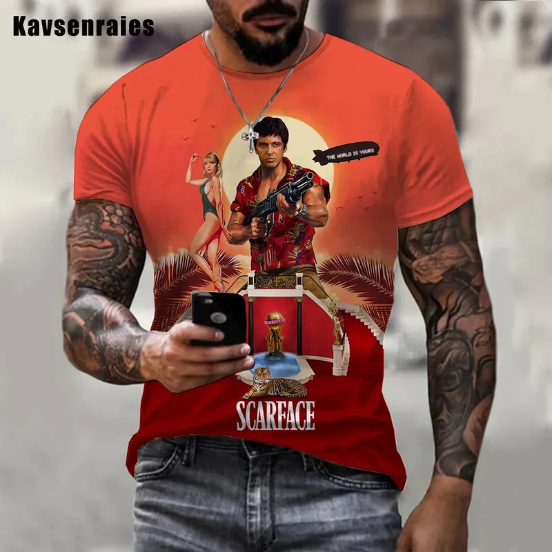 Herren Fashion Vintage 3D T-Shirt Rundhals Unisex Sommer Streetwear