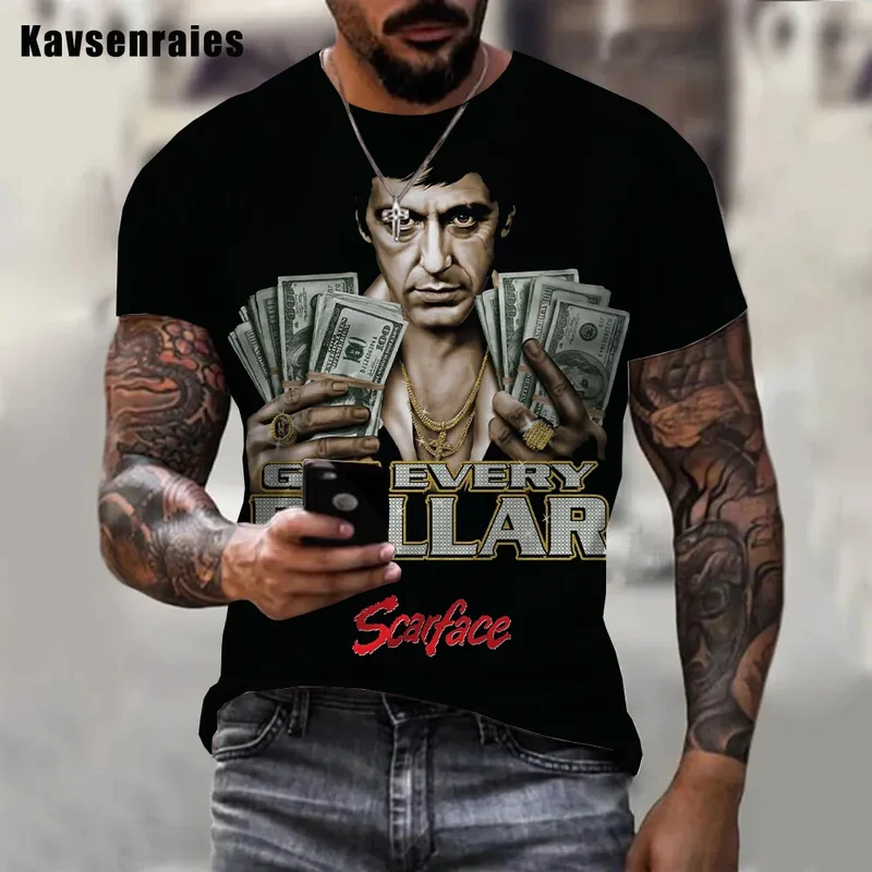 Herren Fashion Vintage 3D T-Shirt Rundhals Unisex Sommer Streetwear
