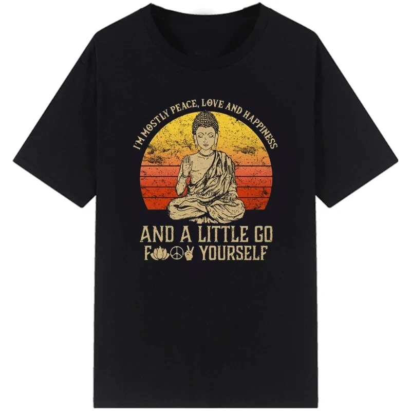 Damen Sommer Top Namaste T-Shirt Rundhals Streetwear lockeres Damentop