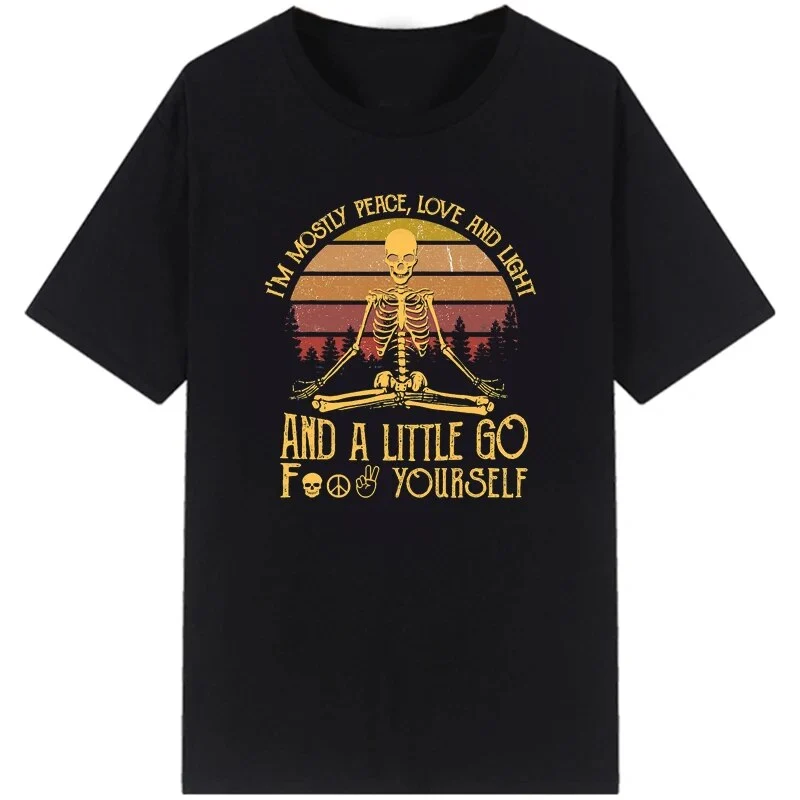 Damen Sommer Top Namaste T-Shirt Rundhals Streetwear lockeres Damentop