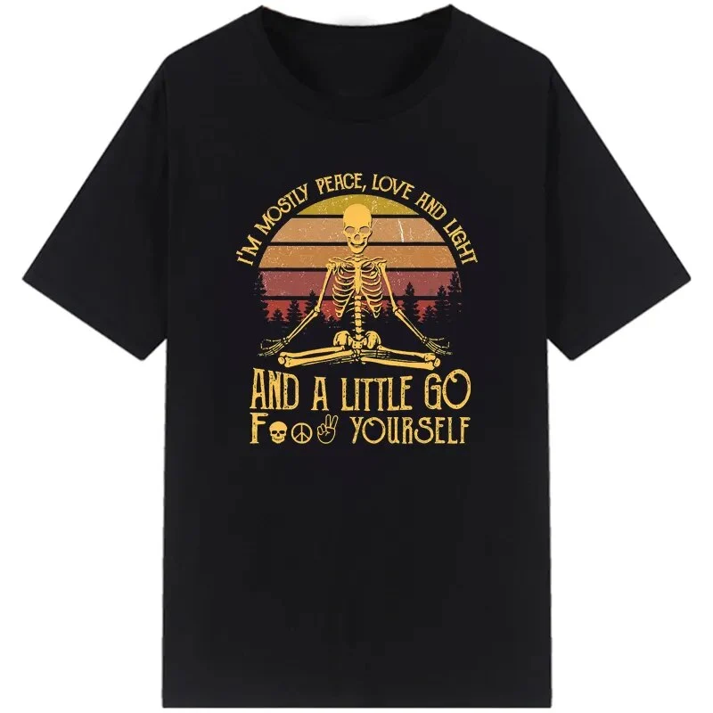 Damen Sommer Top Namaste T-Shirt Rundhals Streetwear lockeres Damentop