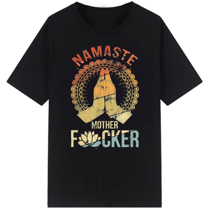 Damen Sommer Top Namaste T-Shirt Rundhals Streetwear lockeres Damentop