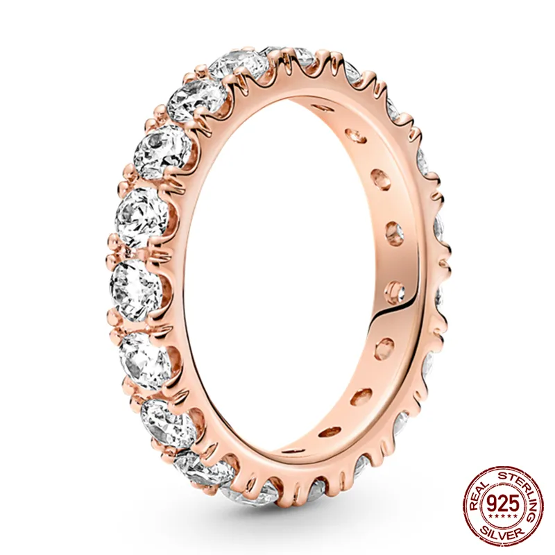 Massiv Sterling Silber 925 Ring filigran Fashion Damenring mit AAA Zirkonia