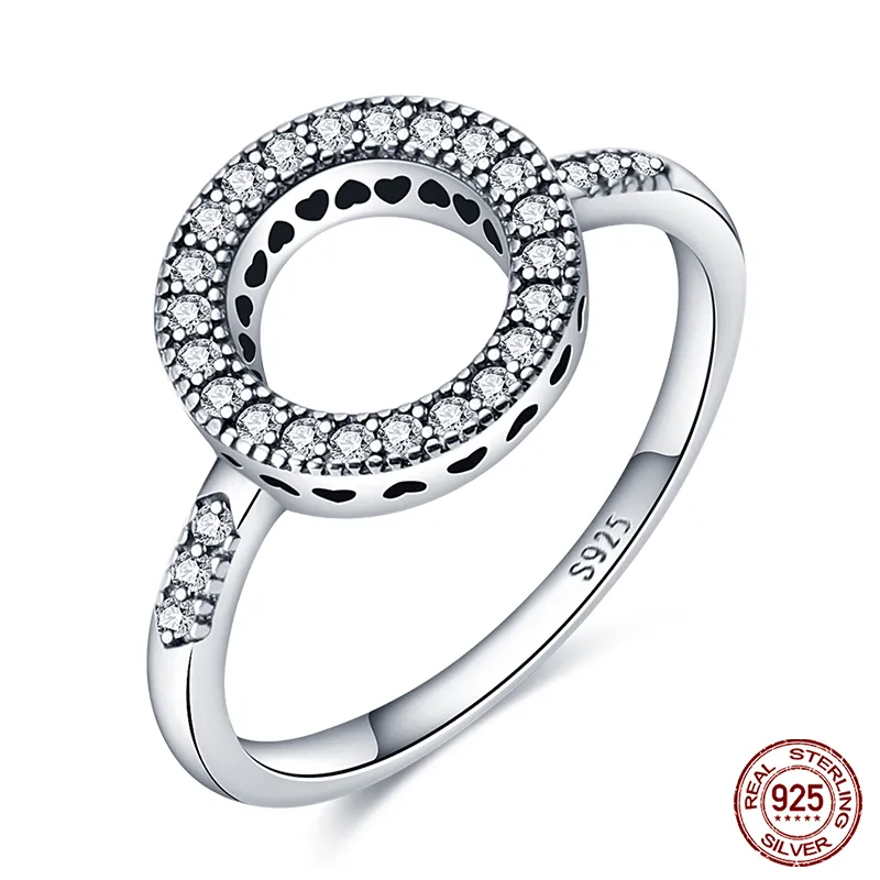 Massiv Sterling Silber 925 Ring filigran Fashion Damenring mit AAA Zirkonia