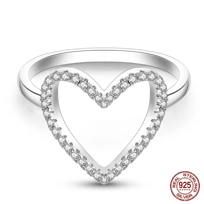 Massiv Sterling Silber 925 Ring filigran Fashion Damenring mit AAA Zirkonia