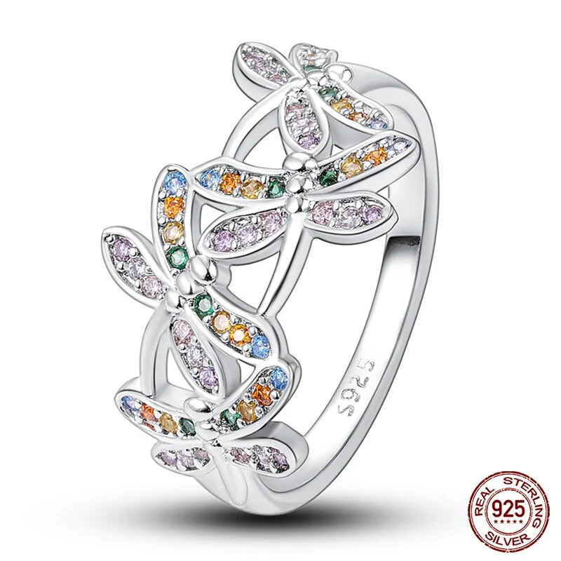 Massiv Sterling Silber 925 Ring filigran Fashion Damenring mit AAA Zirkonia