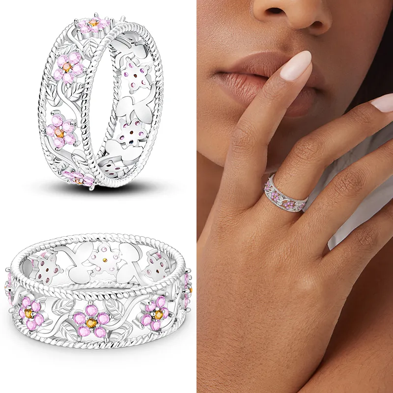 Massiv Sterling Silber 925 Ring filigran Fashion Damenring mit AAA Zirkonia