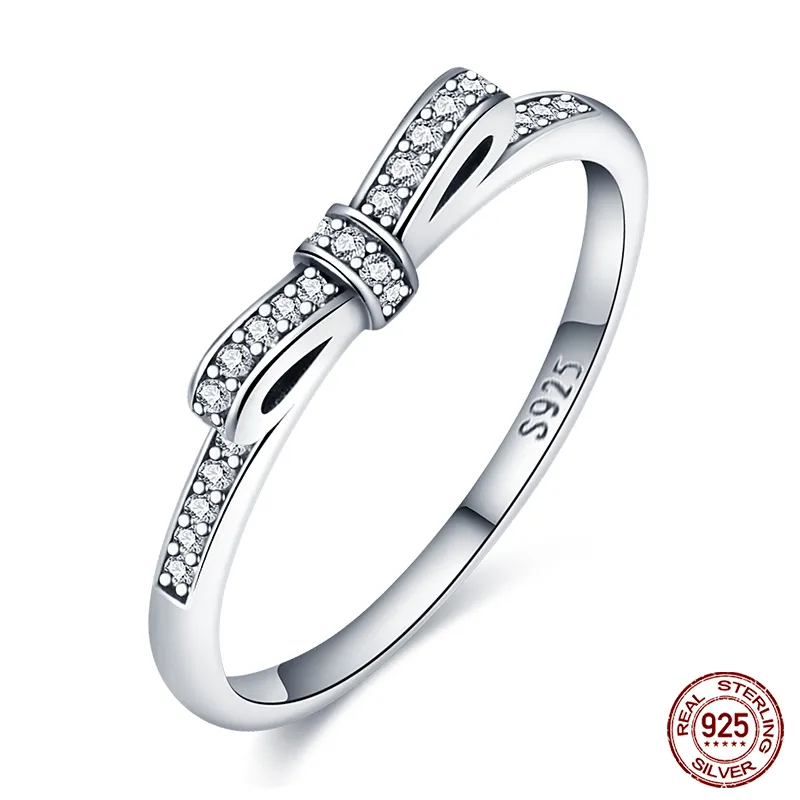 Massiv Sterling Silber 925 Ring filigran Fashion Damenring mit AAA Zirkonia