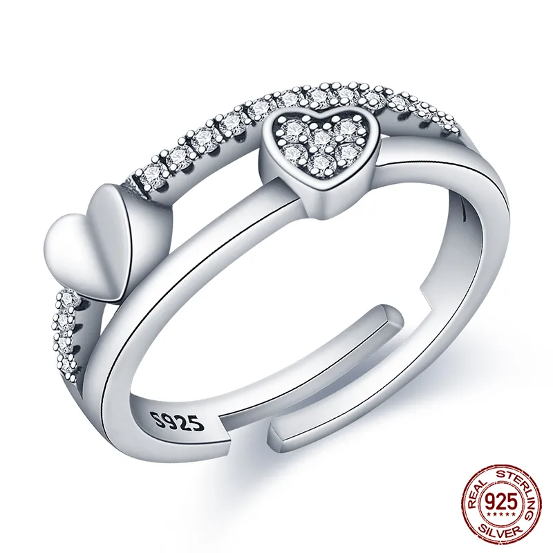 Massiv Sterling Silber 925 Ring filigran Fashion Damenring mit AAA Zirkonia