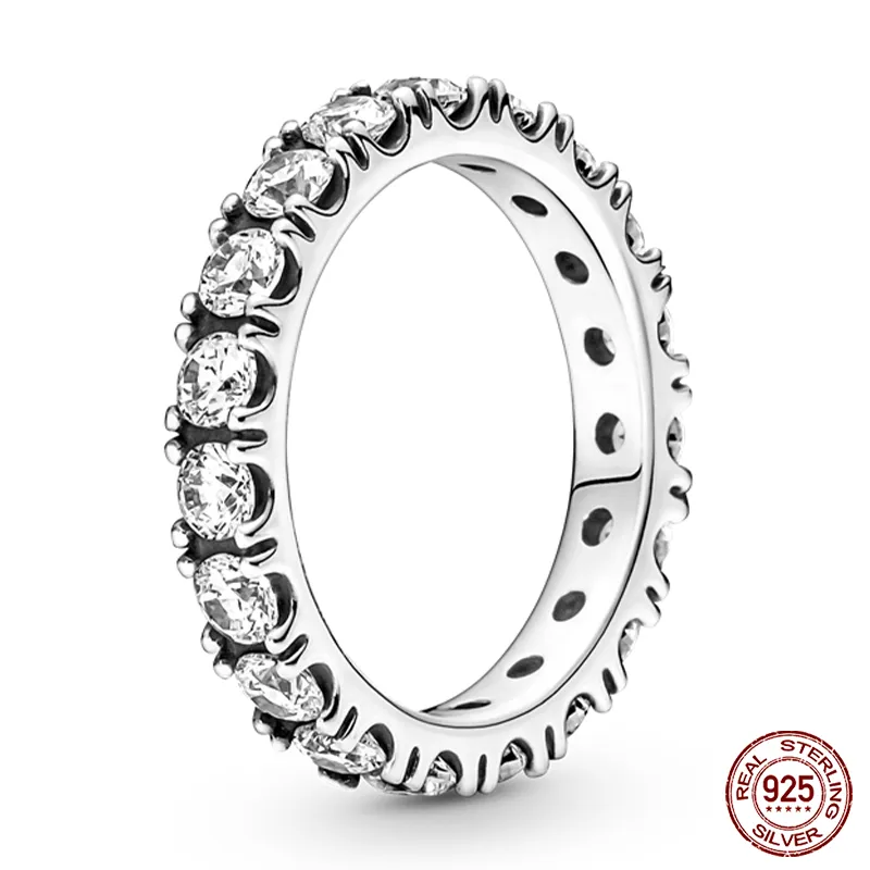Massiv Sterling Silber 925 Ring filigran Fashion Damenring mit AAA Zirkonia