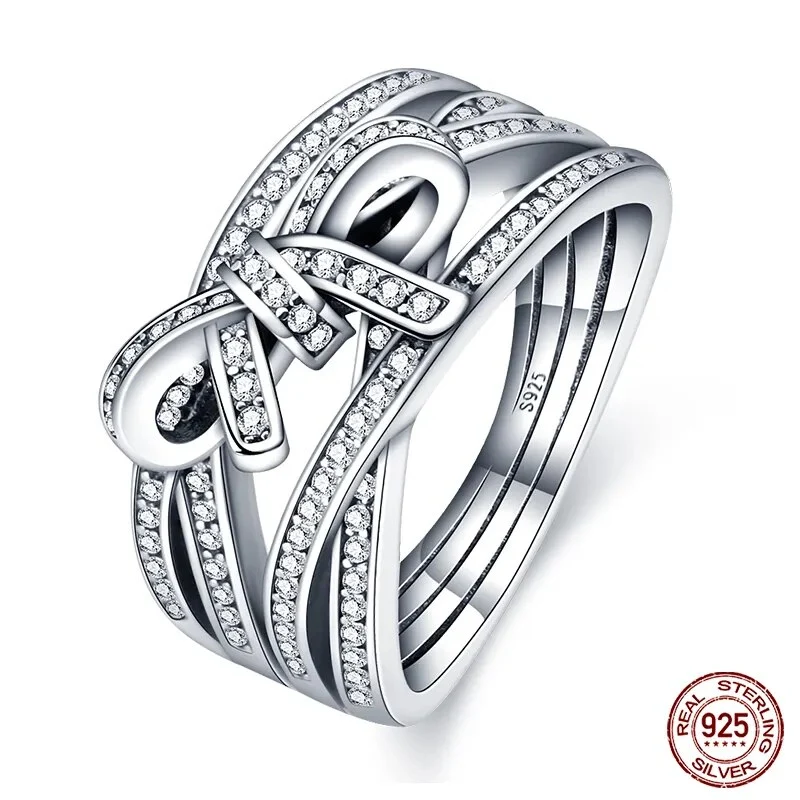Massiv Sterling Silber 925 Ring filigran Fashion Damenring mit AAA Zirkonia