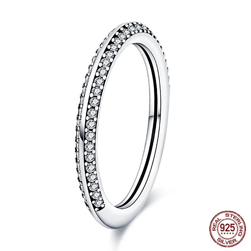 Massiv Sterling Silber 925 Ring filigran Fashion Damenring mit AAA Zirkonia