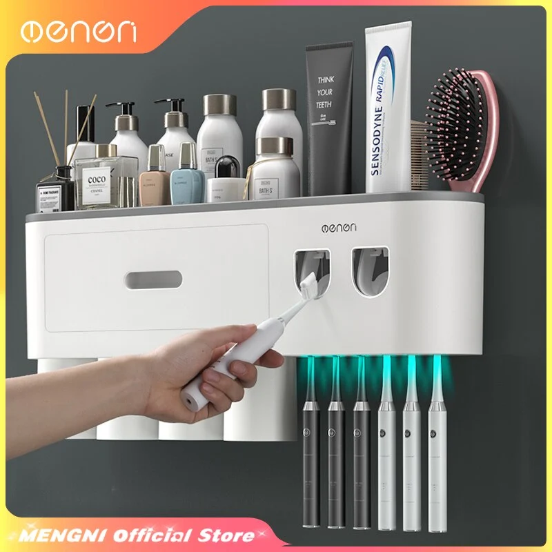 Zahnbürste Halter Auto Zahnpasta Spender UV-Licht Sterilisator Wandmontage