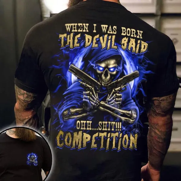 Herren Metal Skull 3D T-Shirt Rundhals Unisex Sommer Streetwear Men