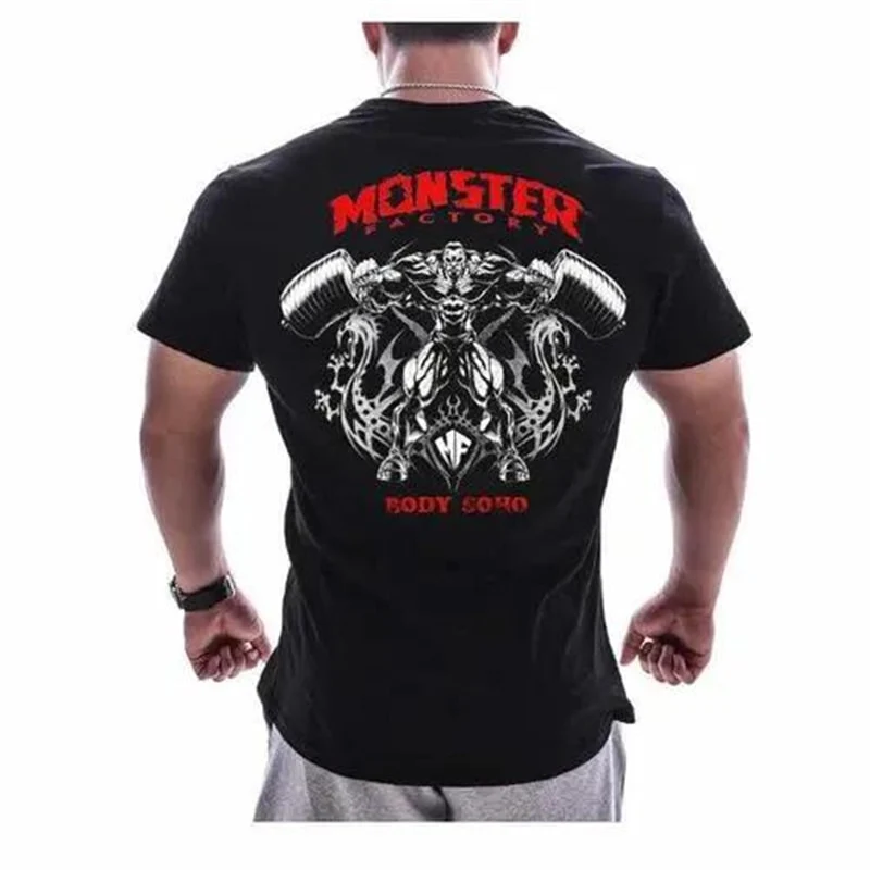 Herren Gym Fitness Viking Tattoo 3D T-Shirt Rundhals Unisex Streetwear