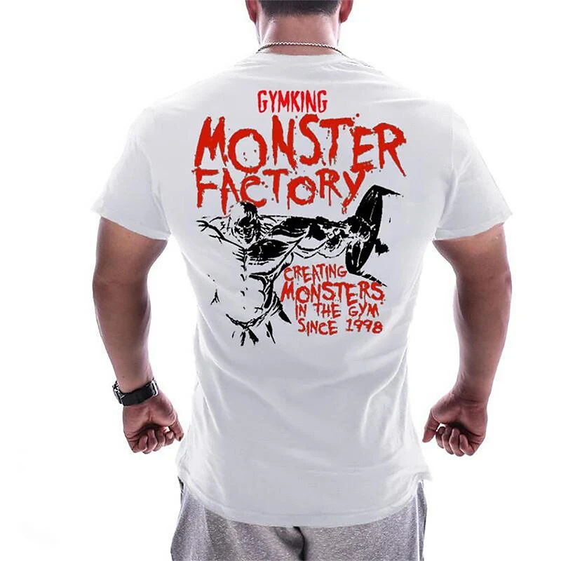 Herren Gym Fitness Viking Tattoo 3D T-Shirt Rundhals Unisex Streetwear