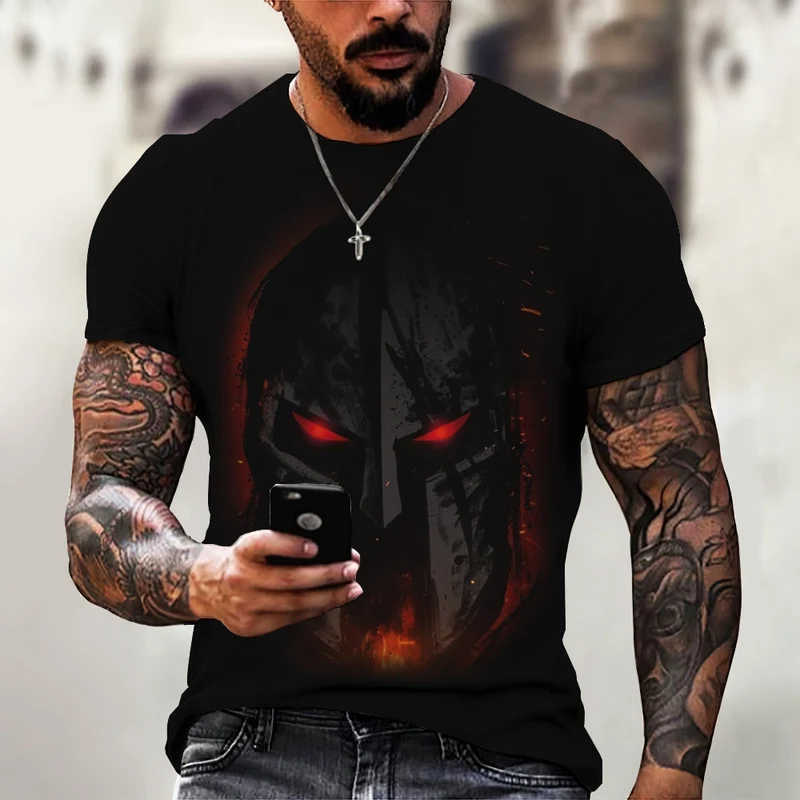 GYM Shirt Sport T-Shirt Herren Fitness Sportswear Streetwear Sparta Helm Top