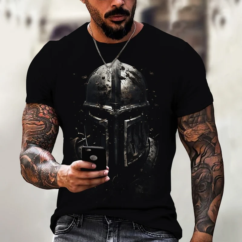 GYM Shirt Sport T-Shirt Herren Fitness Sportswear Streetwear Sparta Helm Top