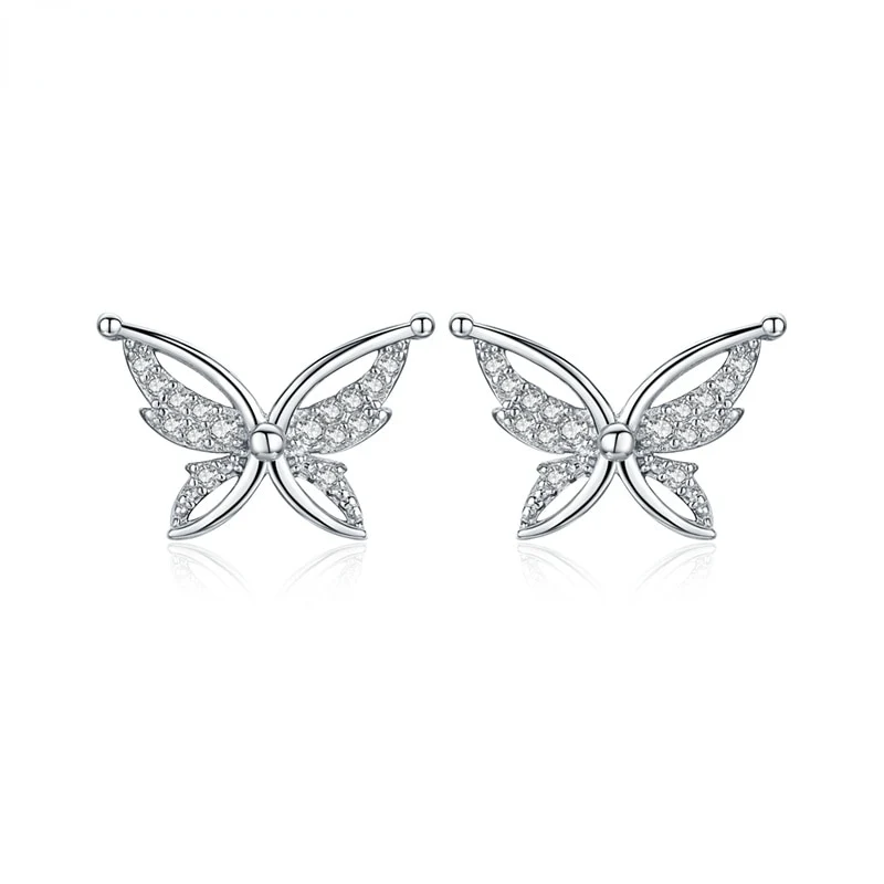1 Paar Creolen aus 925 sterling Silber Schwarz Ohrringe Zirkonia Ohrstecker