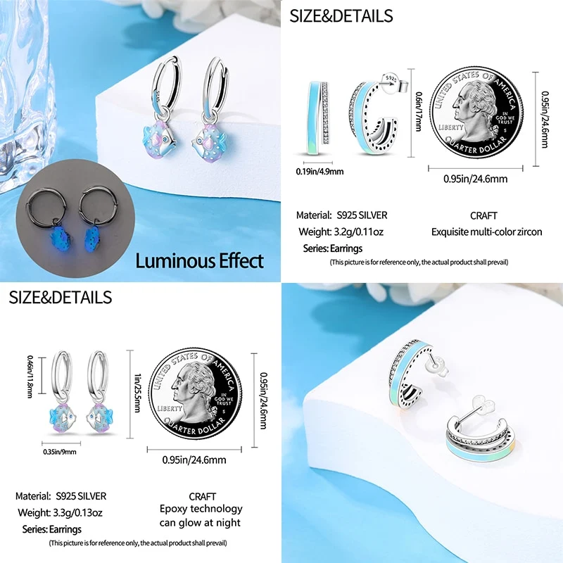 1 Paar Creolen aus 925 sterling Silber Schwarz Ohrringe Zirkonia Ohrstecker