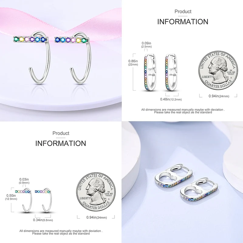 1 Paar Creolen aus 925 sterling Silber Schwarz Ohrringe Zirkonia Ohrstecker