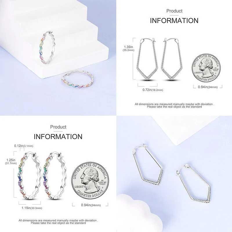 1 Paar Creolen aus 925 sterling Silber Schwarz Ohrringe Zirkonia Ohrstecker