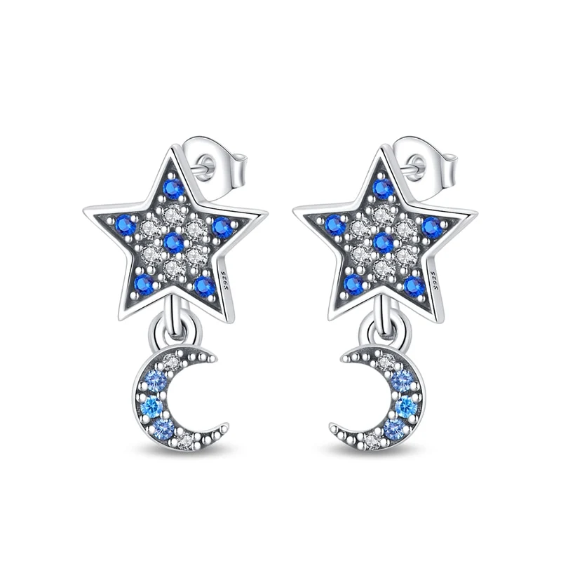 1 Paar Creolen aus 925 sterling Silber Schwarz Ohrringe Zirkonia Ohrstecker