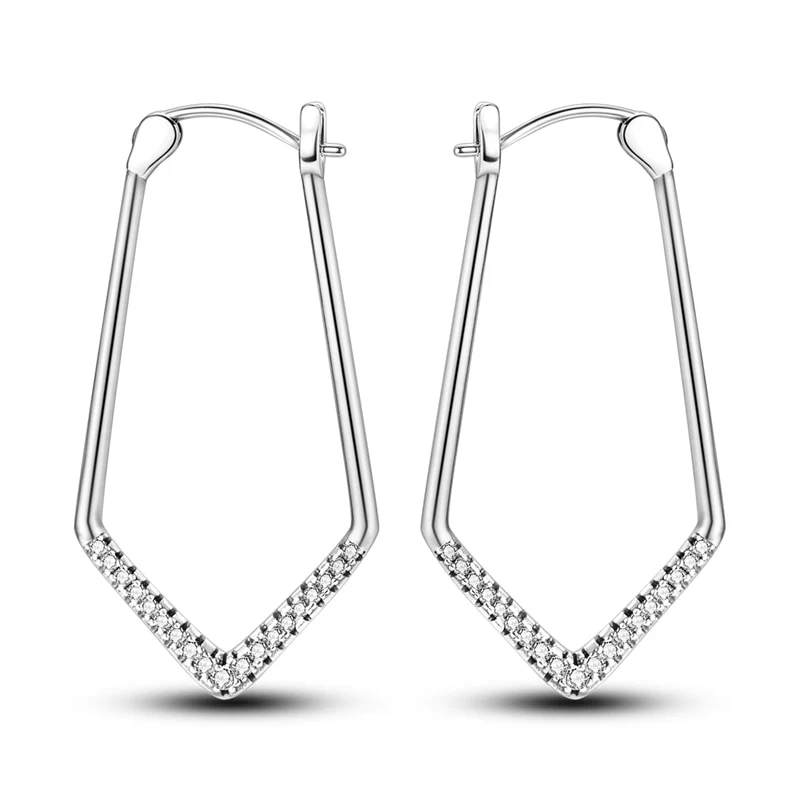 1 Paar Creolen aus 925 sterling Silber Schwarz Ohrringe Zirkonia Ohrstecker